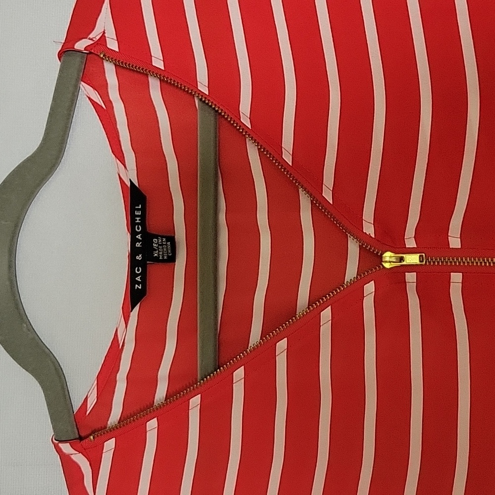 Zac & Rachel Red White Stripe Top XL NWOT - Picture 3 of 7